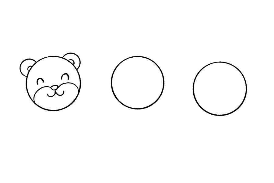 步骤3：注意小老虎和小花猫的区别，老虎的耳朵是圆的，小猫的耳朵是尖的哦