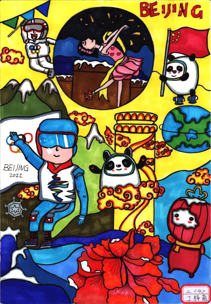 步骤2：二（4）中队 丁梓萌：第24届冬季奥林匹克运动会，将在中国北京举行。冬奥会的主题口号是“一起向未来”，冰墩墩和雪容融是美丽的天使，它们将和我们一起走向2022冬奥会。通过冬奥会让我们来体现热爱运动，挑战自己，突破极限强身健体的体育精神。