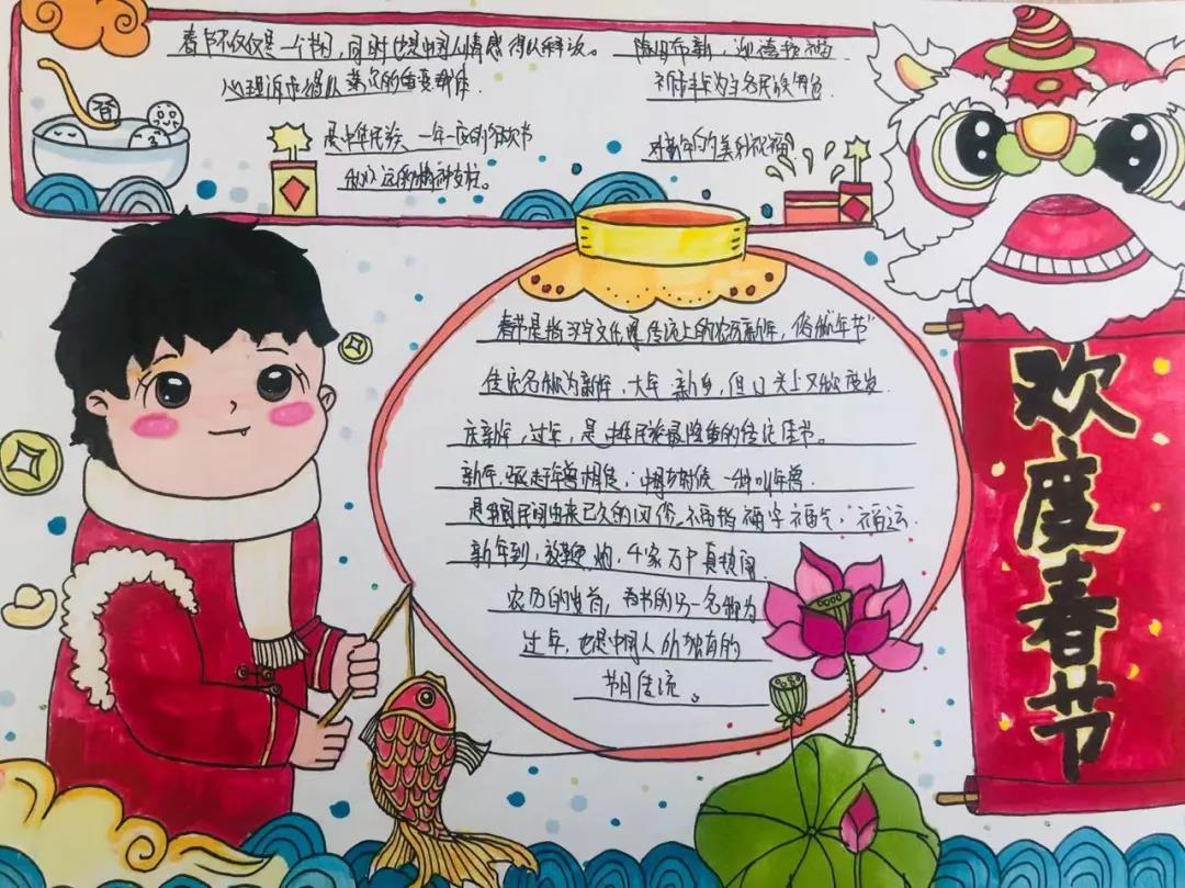 欢度春节2022手抄报简单