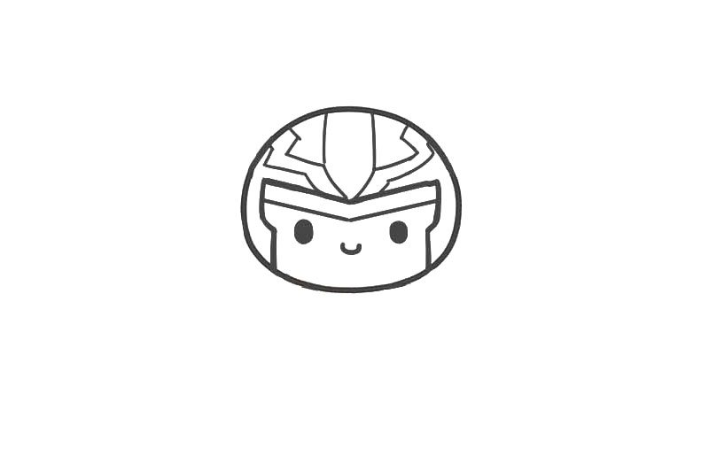 复联雷神简笔画画法步骤-图3