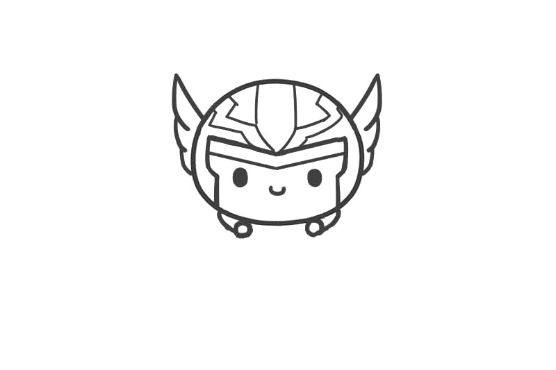 复联雷神简笔画画法步骤-图4