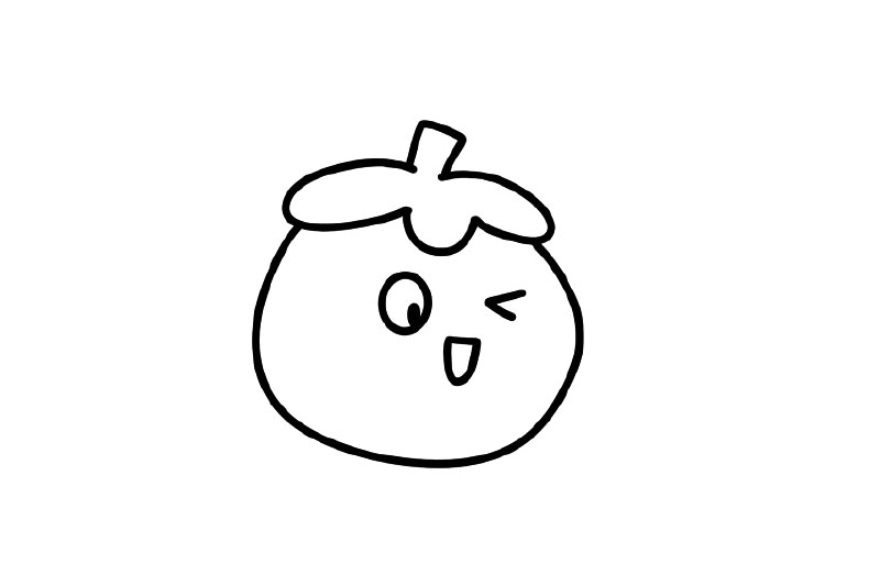 可爱的新年简笔画 新年柿子怎么画-图3