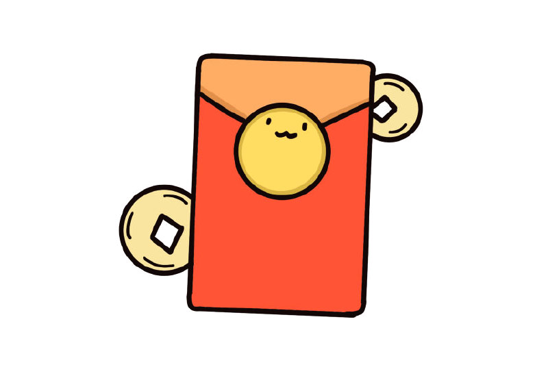 可爱的新年简笔画 红包怎么画