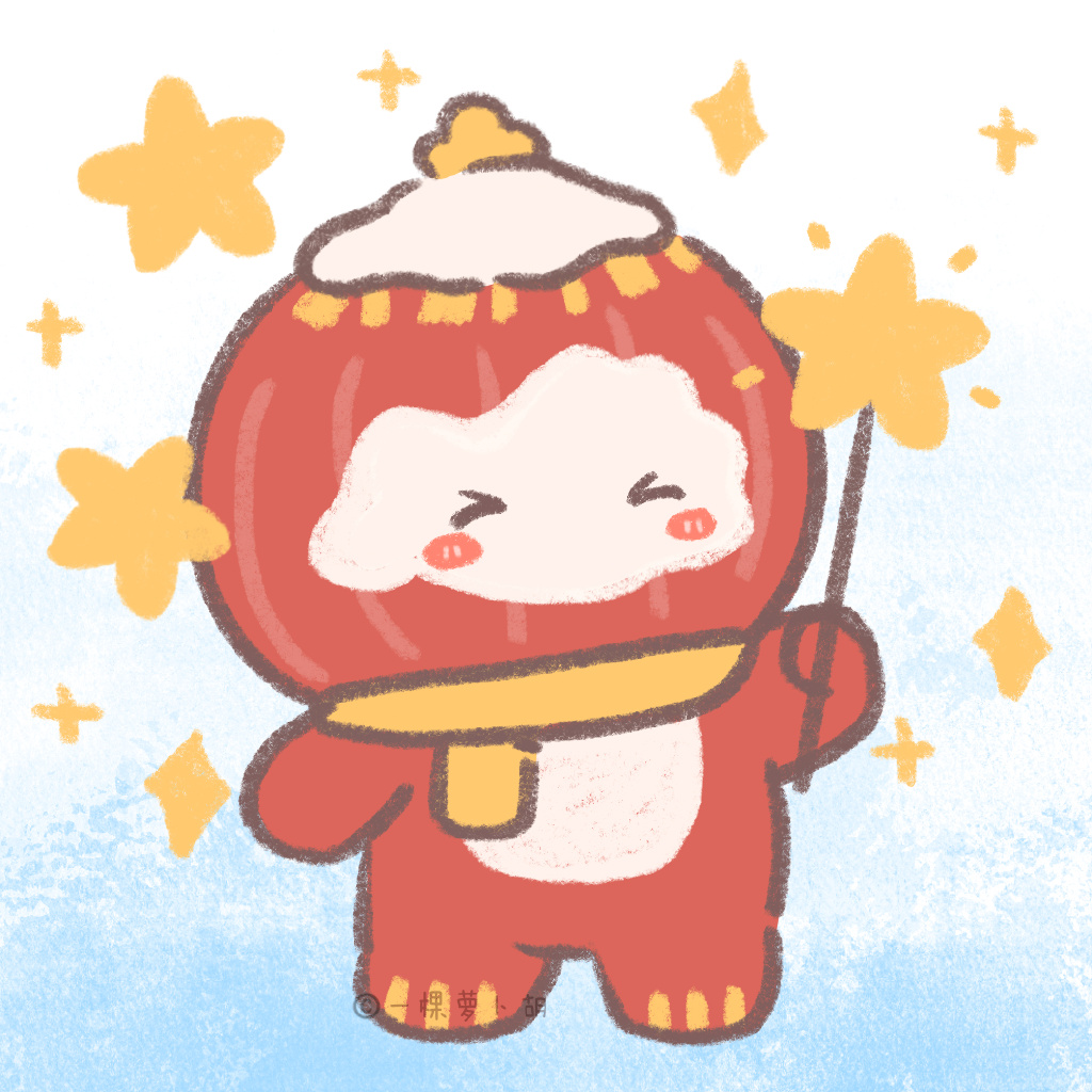 冰墩墩雪容融头像简笔画图片-图1