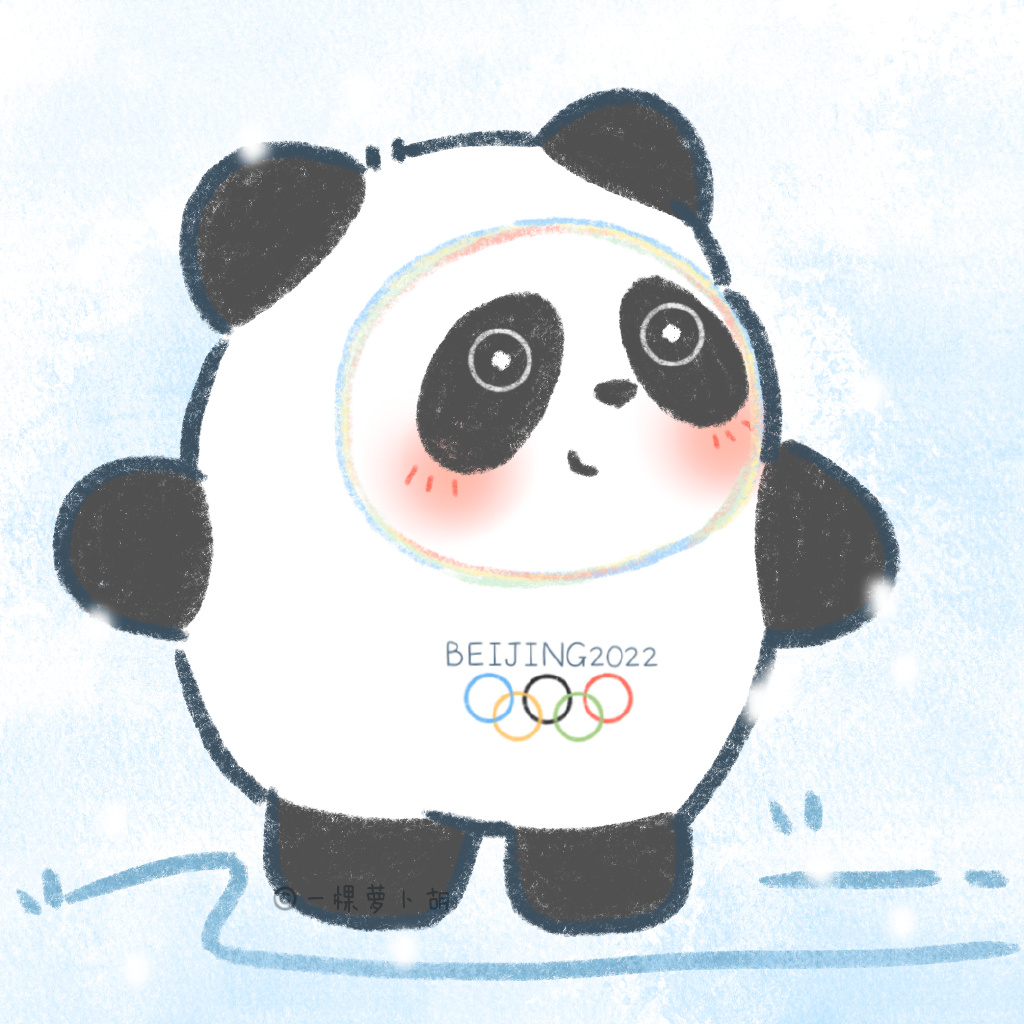 冰墩墩雪容融头像简笔画图片-图4