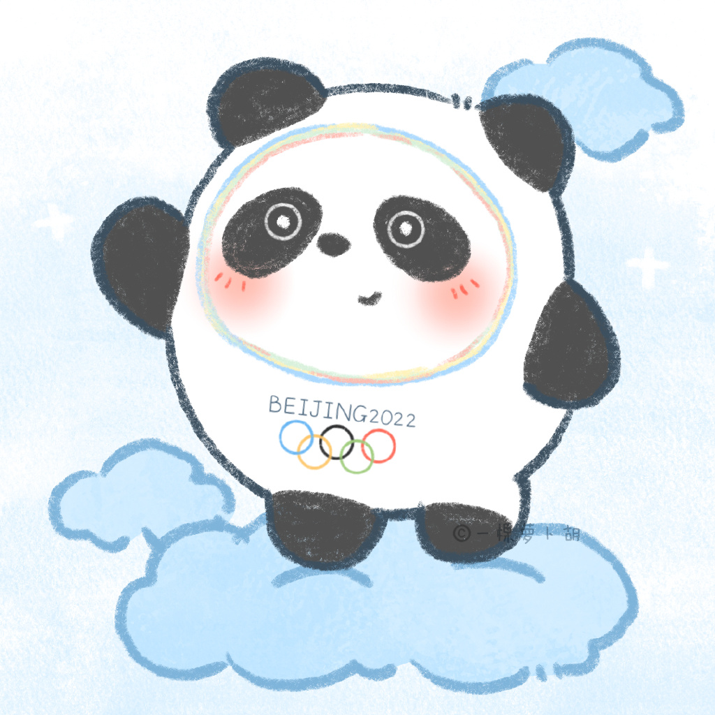 冰墩墩雪容融头像简笔画图片-图5