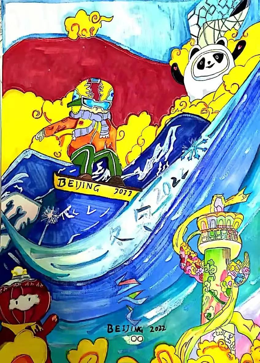北京冬奥绘画比赛作品-图3