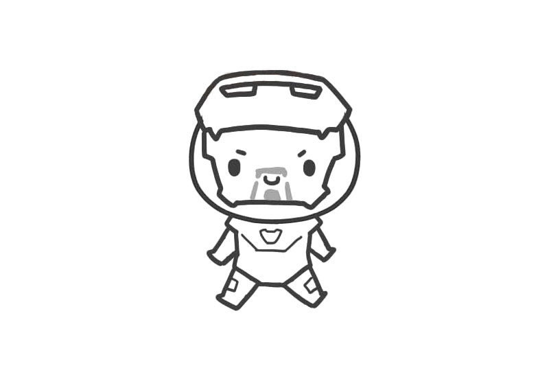 复联钢铁侠简笔画教程-图6