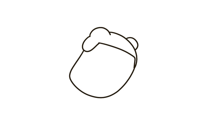 冰墩墩版冬奥会项目高山滑雪简笔画教程-图1