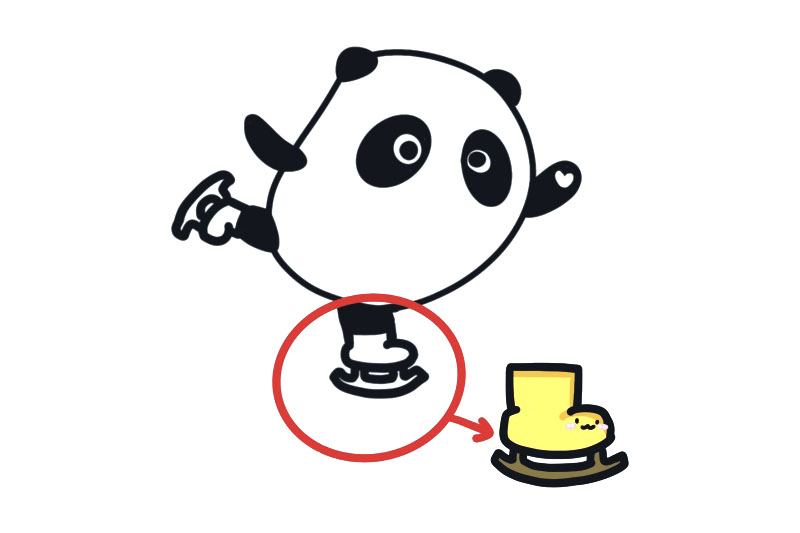 冰墩墩版冬奥会项目花样滑冰简笔画教程-图3