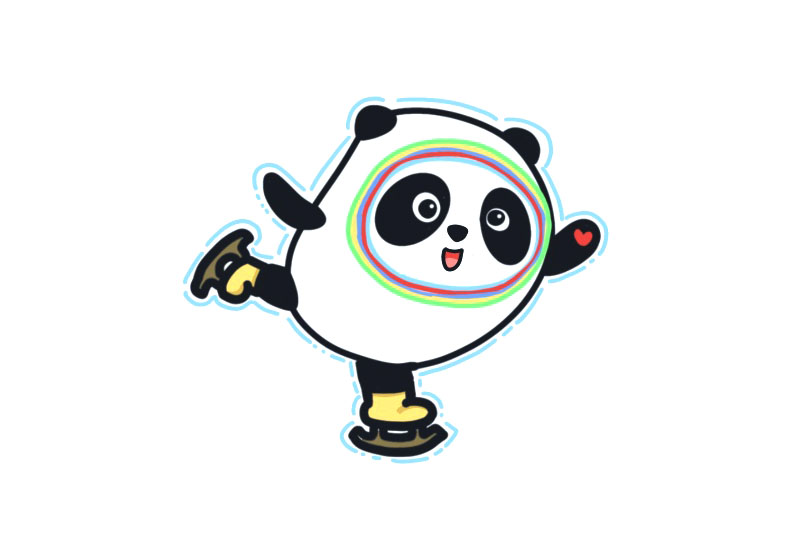 冰墩墩版冬奥会项目花样滑冰简笔画教程