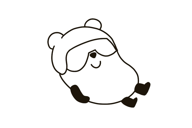 冰墩墩版冬奥会项目雪橇简笔画教程-图2