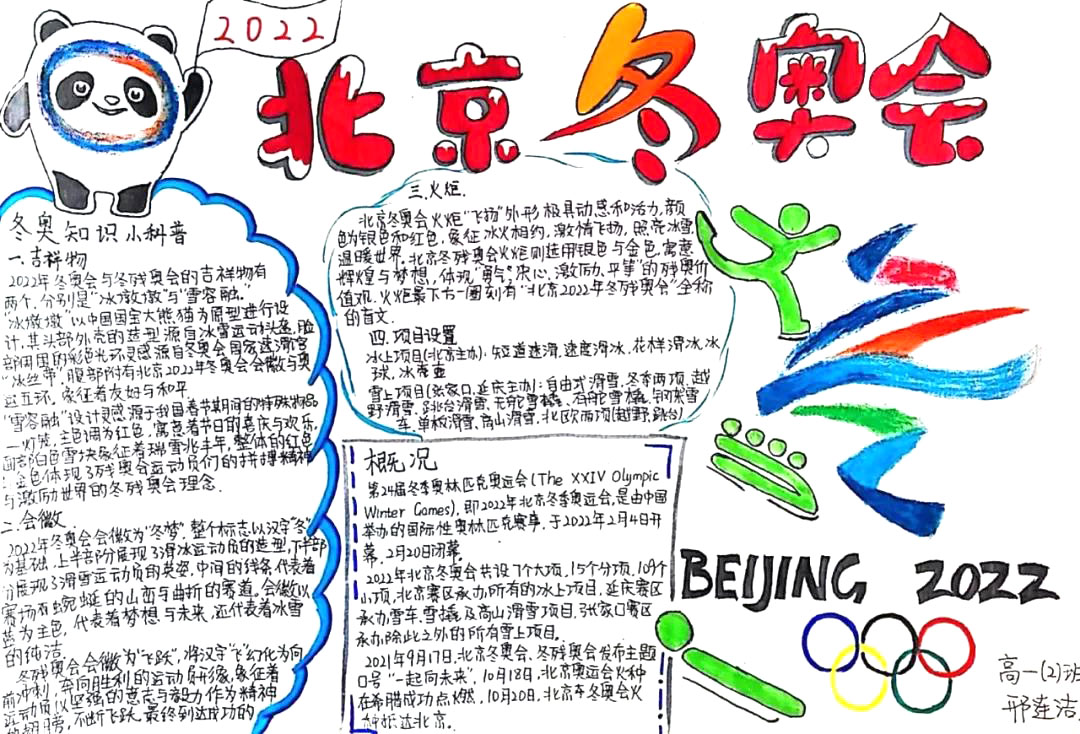 9张简单又好画的冬奥会手抄报图片-图1