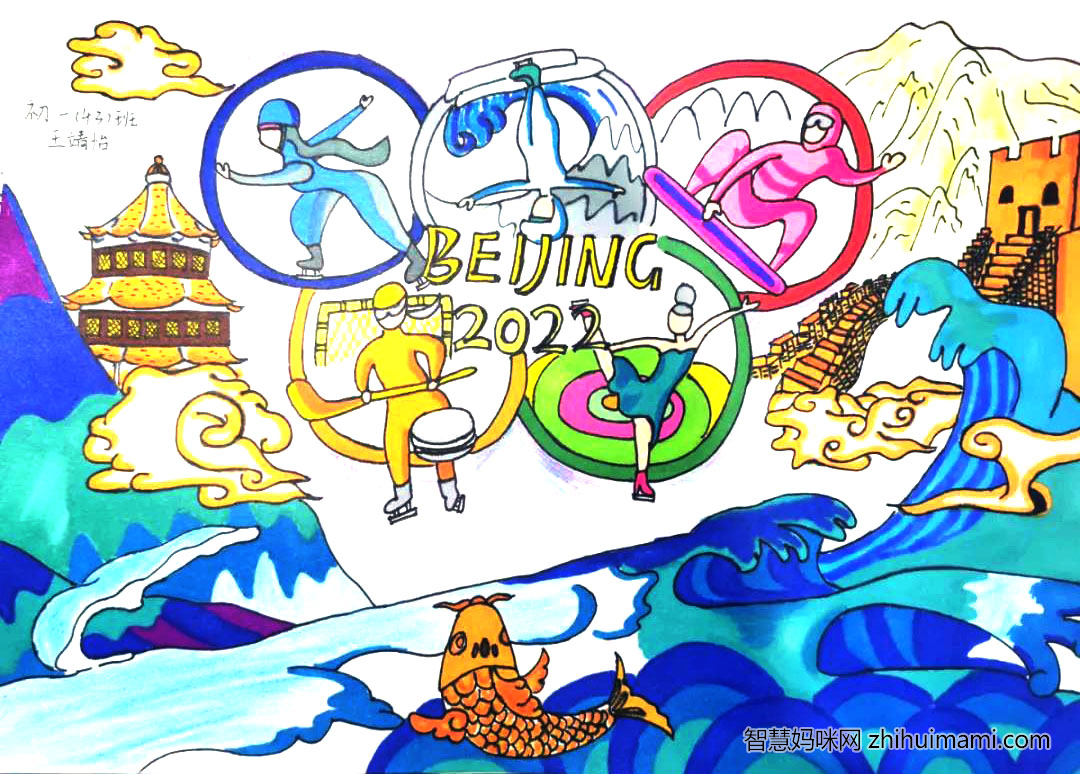 北京冬奥会“喜迎冬奥，共赴冰雪”手抄报-图7