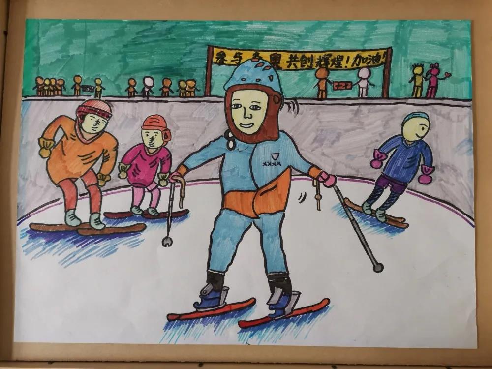 7张童心绘冬奥主题儿童绘画-图1