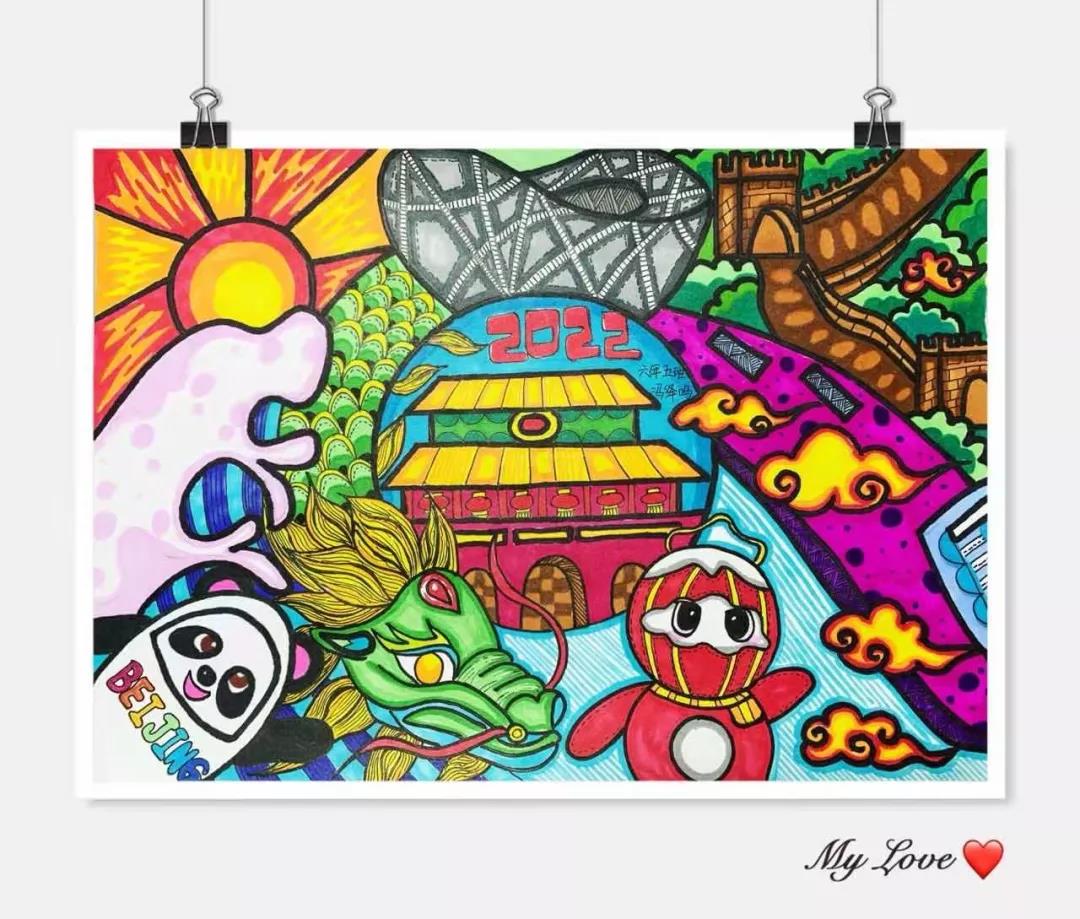 5张漂亮的冬奥会绘画图片-图2