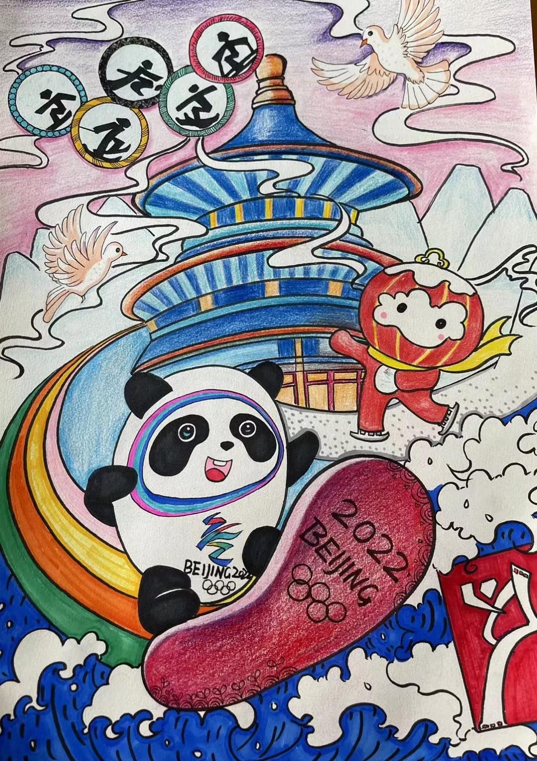 5张漂亮的冬奥会绘画图片-图5