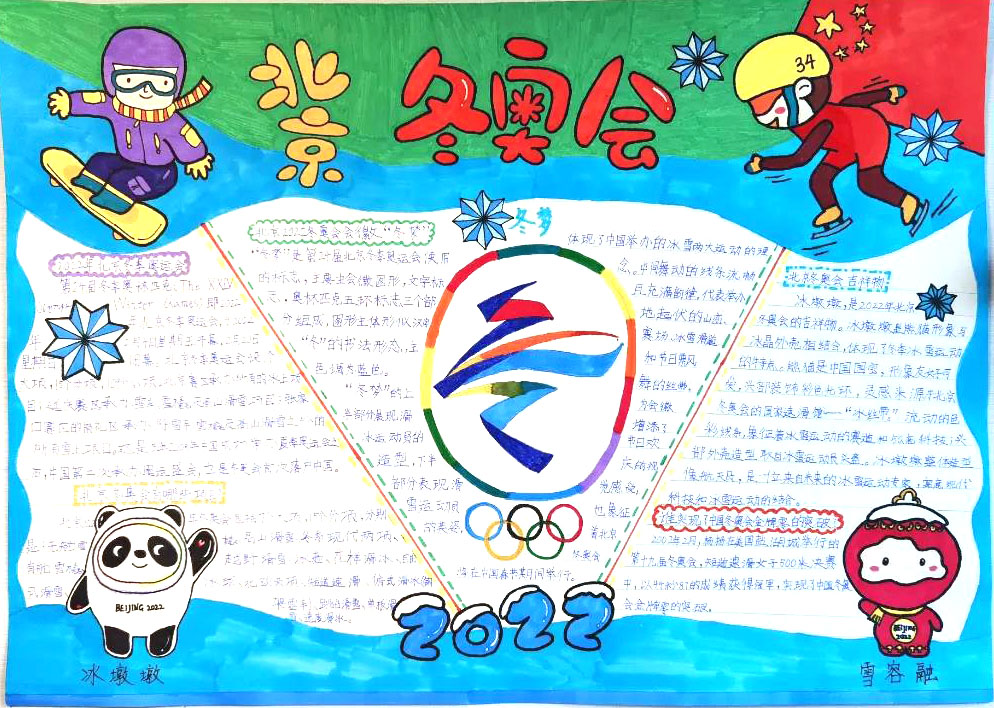 9张关于北京冬奥会的手抄报-图3