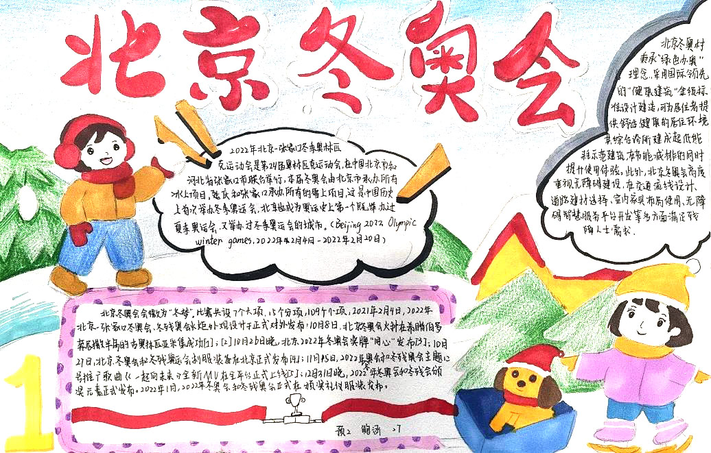9张关于北京冬奥会的手抄报-图8