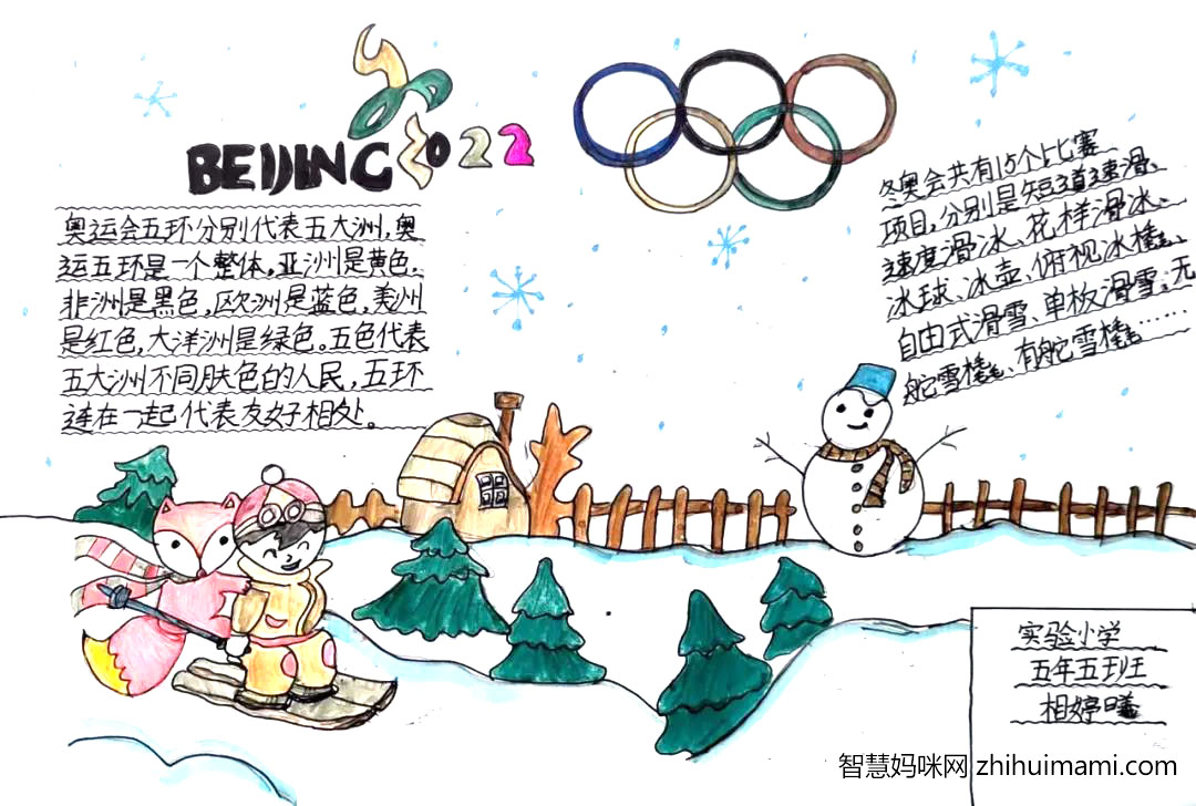中国2022北京冬奥会手抄报绘画（10张）-图7