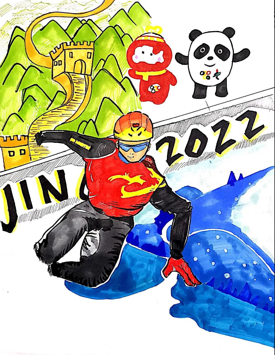 为冬奥加油儿童画（6张）-图2