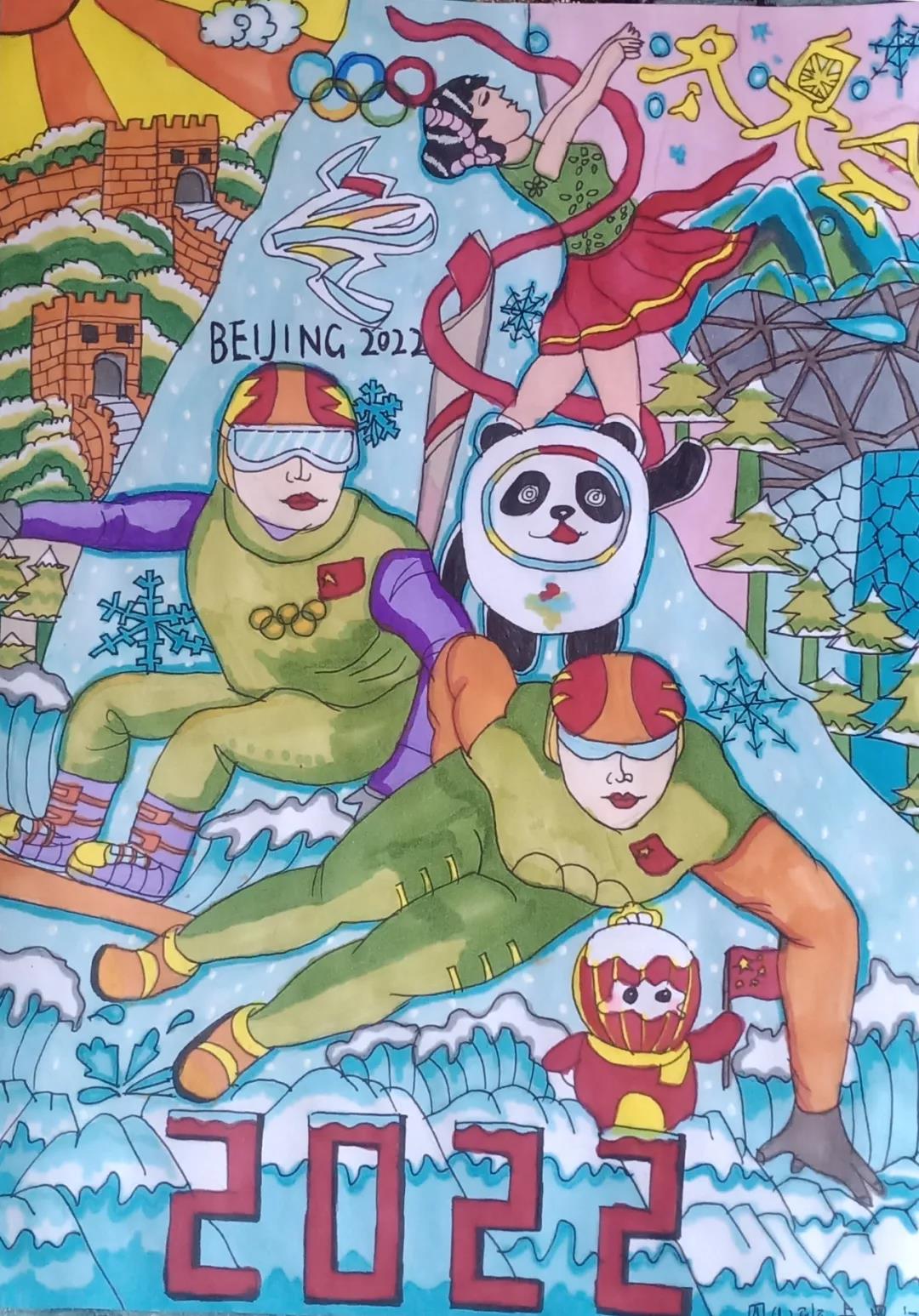 为冬奥加油儿童画（6张）-图5