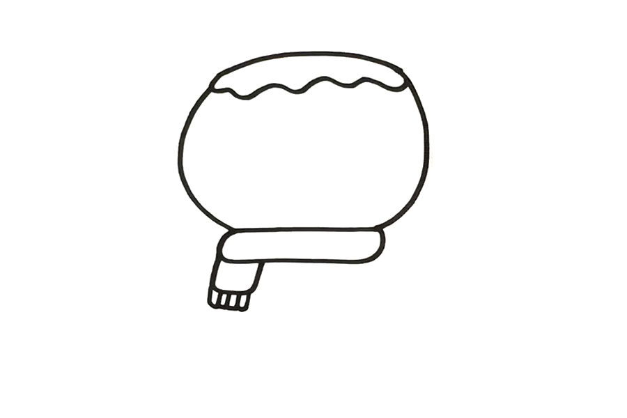 步骤2：头部下方画出围巾