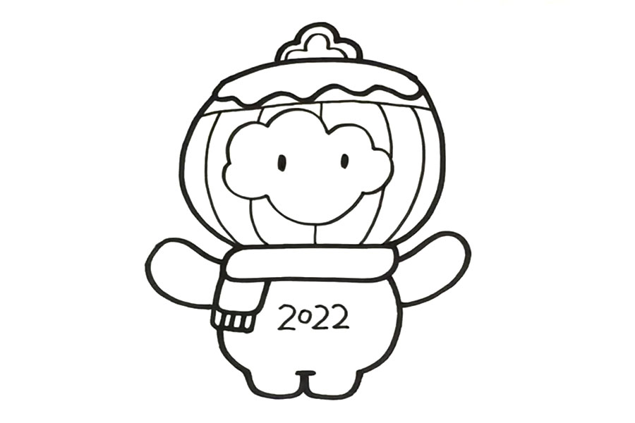 步骤4：加上雪容融的脸部和灯笼的纹理