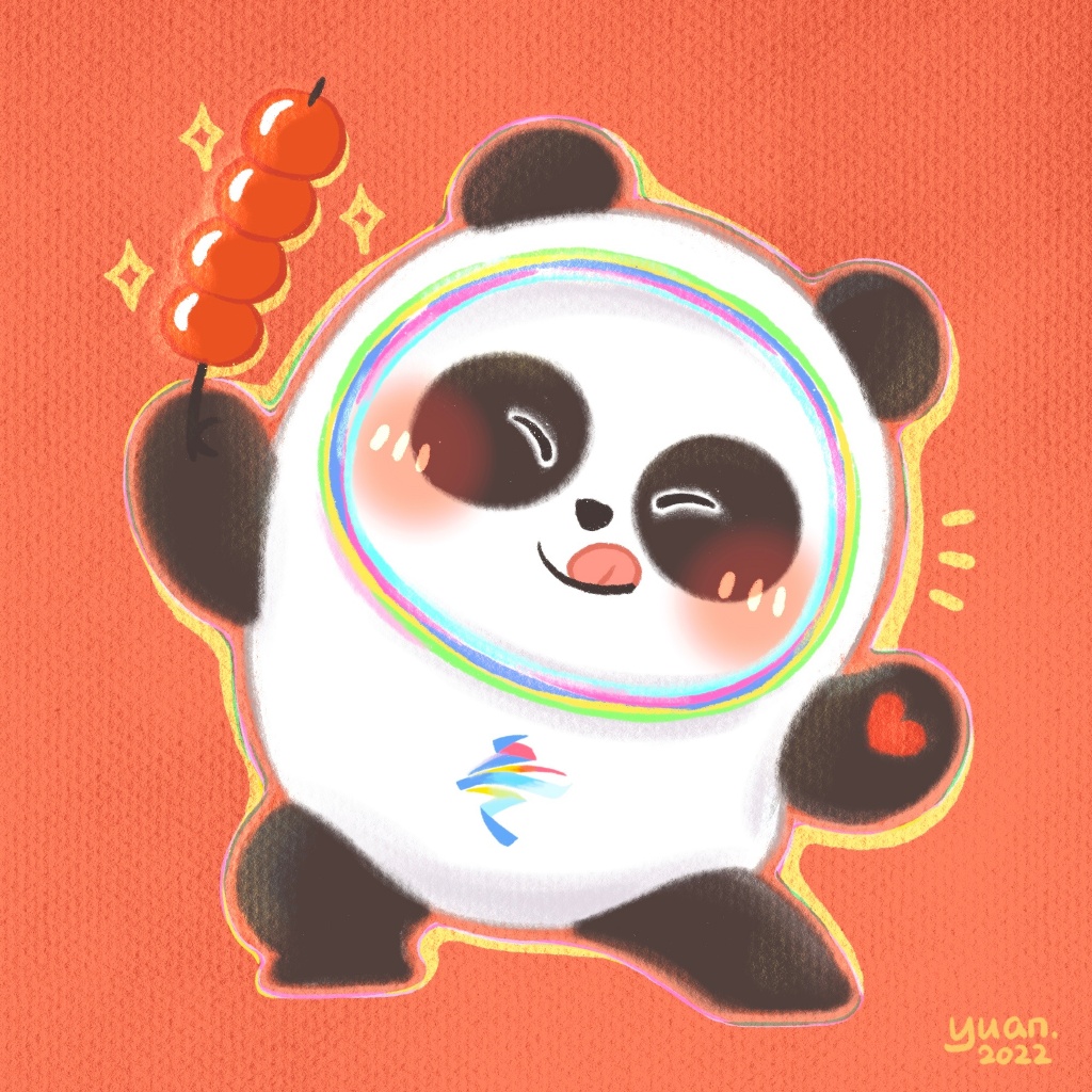 可爱冰墩墩头像简笔画-图3