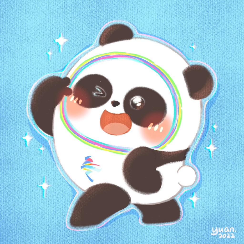 可爱冰墩墩头像简笔画-图4