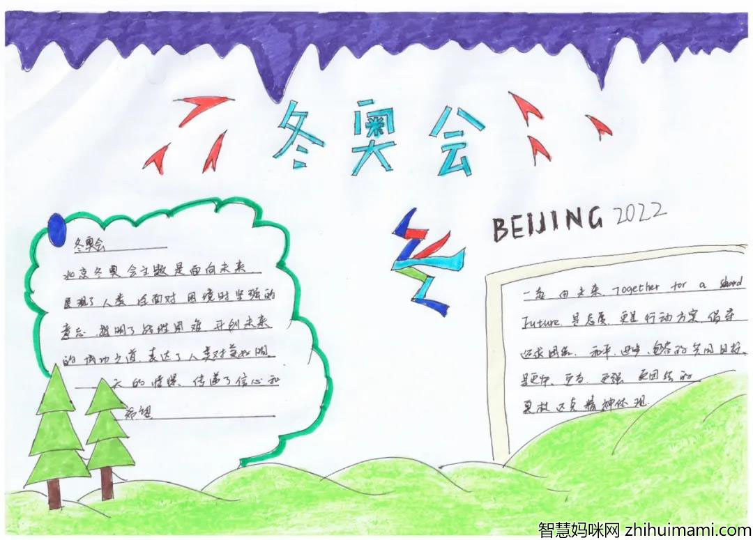 当好东道主文明迎冬奥手抄报漂亮