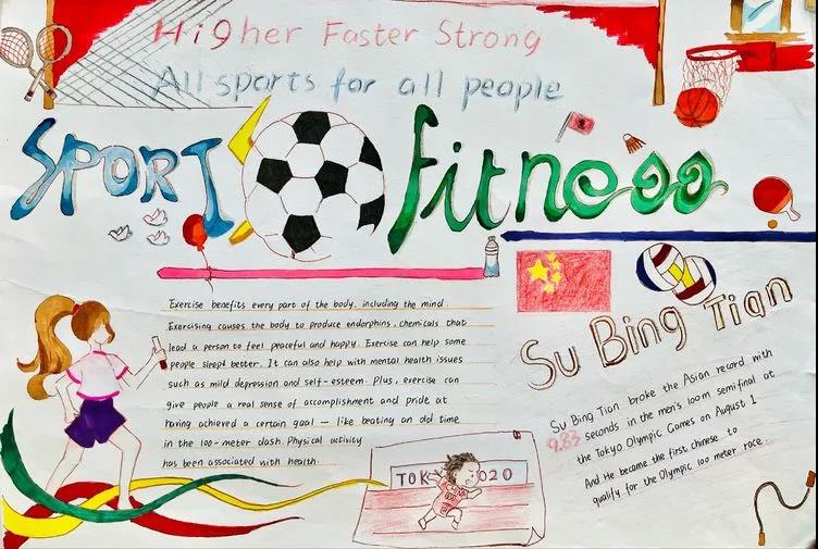 “热爱运动，热爱生命”主题英语手抄报-图1