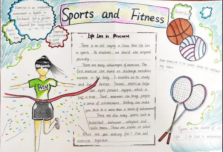 “热爱运动，热爱生命”主题英语手抄报-图2