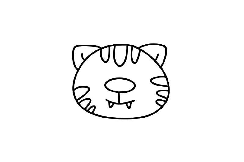 虎年简笔画 可爱老虎怎么画-图3