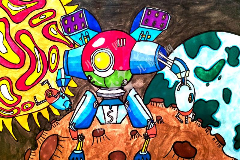 宇宙机器人创意画欣赏