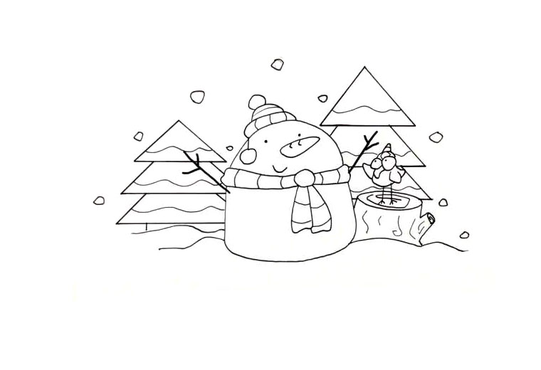 2022雪人的故事简笔画绘画教程-图4