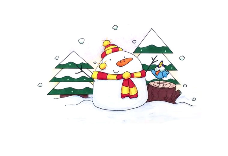 2022雪人的故事简笔画绘画教程