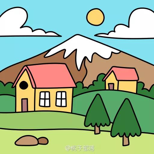 4张漂亮的农场风景简笔画-图4