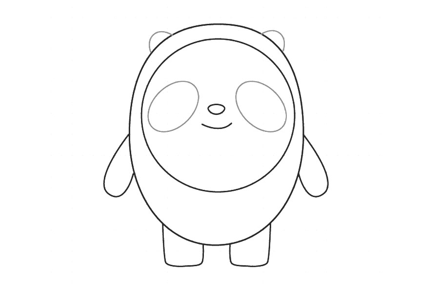 超简单的冰墩墩详细画法步骤-图6
