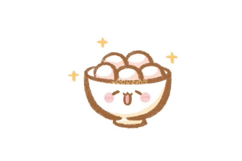 简简单单一碗可爱甜汤圆怎么画