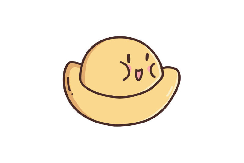 可爱的新年简笔画 卡通金元宝怎么画