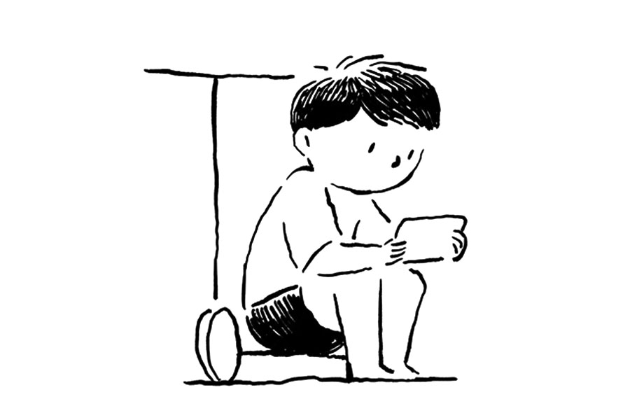 小男孩和滑板车简笔画图片-图5