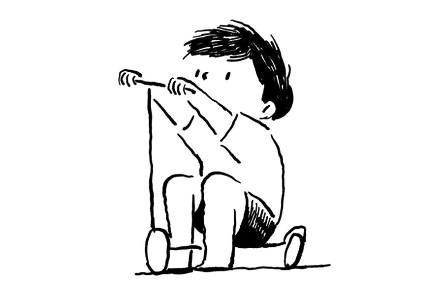 小男孩和滑板车简笔画图片-图8