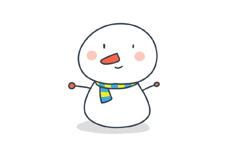冬日主题简笔画 可爱雪人怎么画