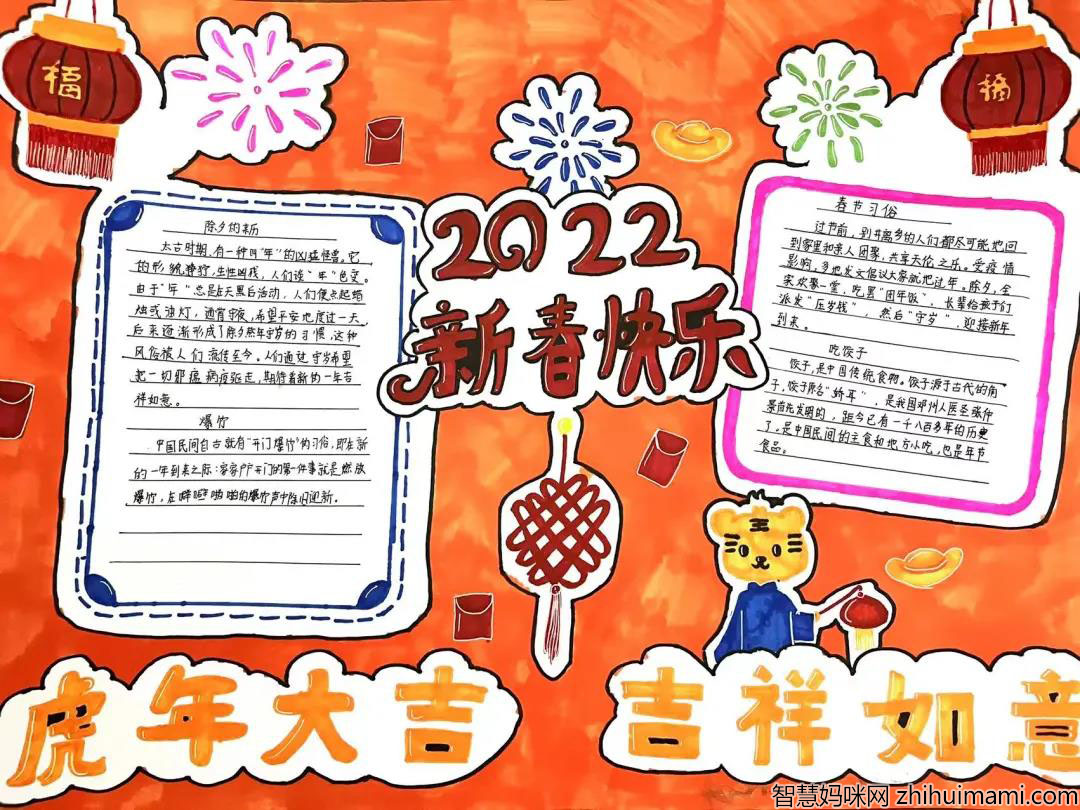关于虎年大吉的手抄报-图1