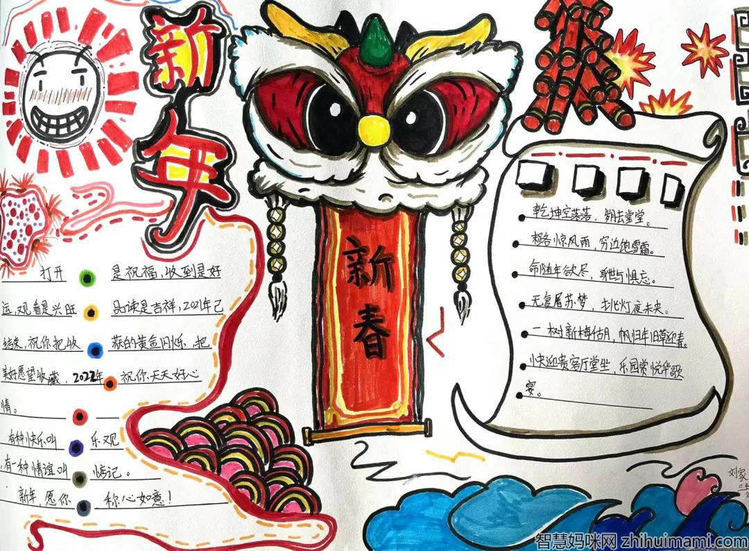 如何画迎虎年贺新春的手抄报-图2