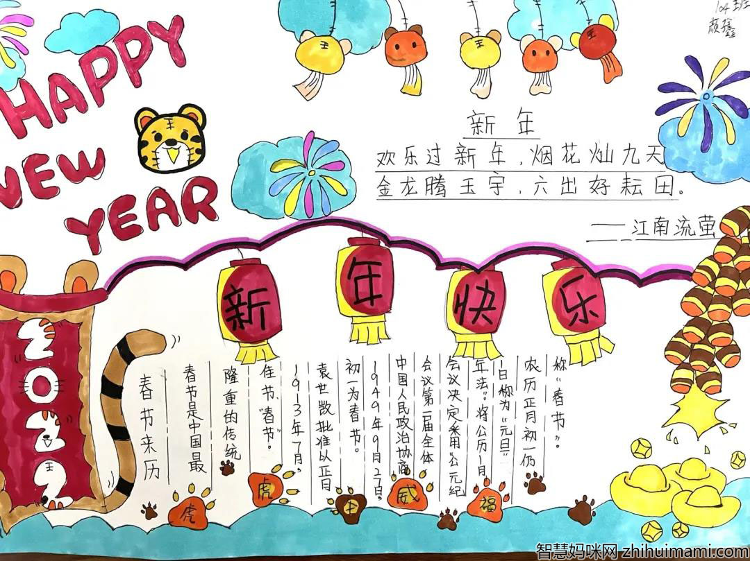 欢度2022虎年春节手抄报一等奖-图2