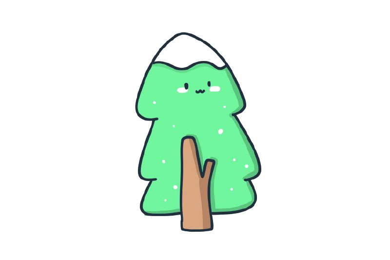 冬日主题简笔画杉树怎么画