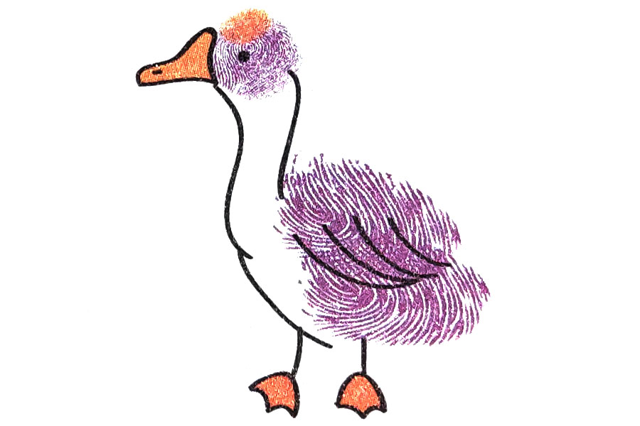 儿童指印画大全 鹅怎么画