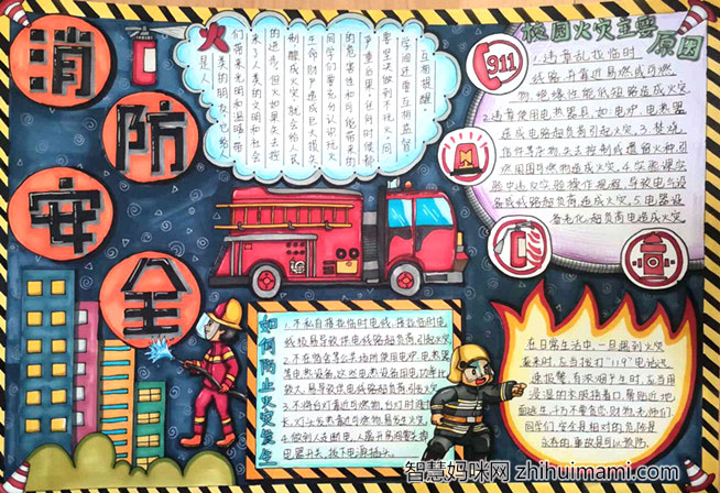 开学第一课之“消防安全教育”主题手抄报-图3